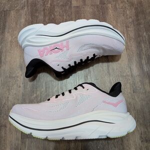 Hoka One One Women's Pink and White Athletic Shoes